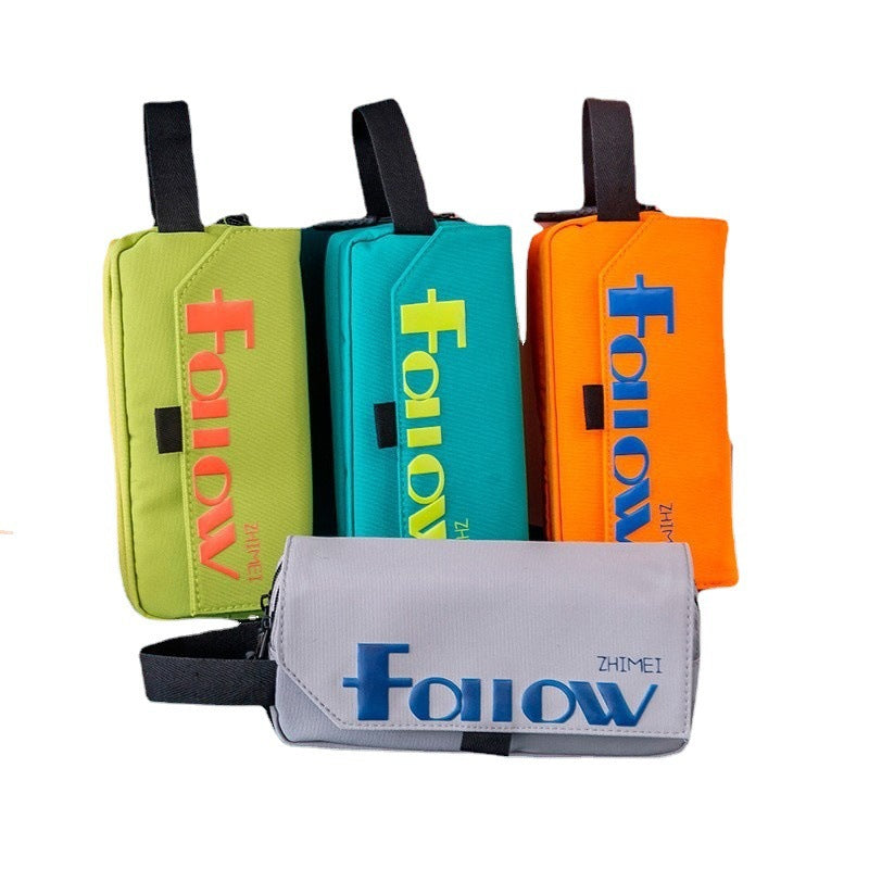 Wholesale Simple Large Capacity Solid Color Canvas Pencil Case